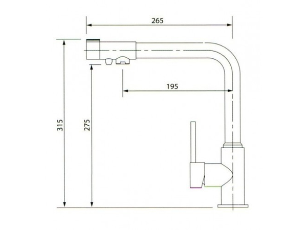Смеситель для кухни под фильтр Kaiser Teka 13044 (схема)