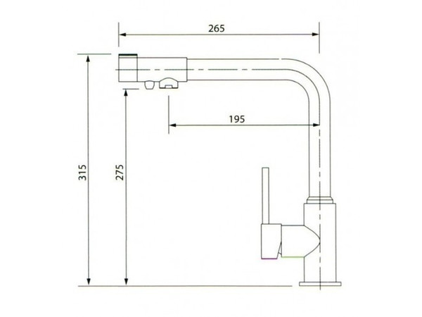 Смеситель для кухни под фильтр Kaiser Arena 33066 (схема)