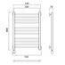 Электрический полотенцесушитель Акванерж прямая Lux 800x500 (схема)